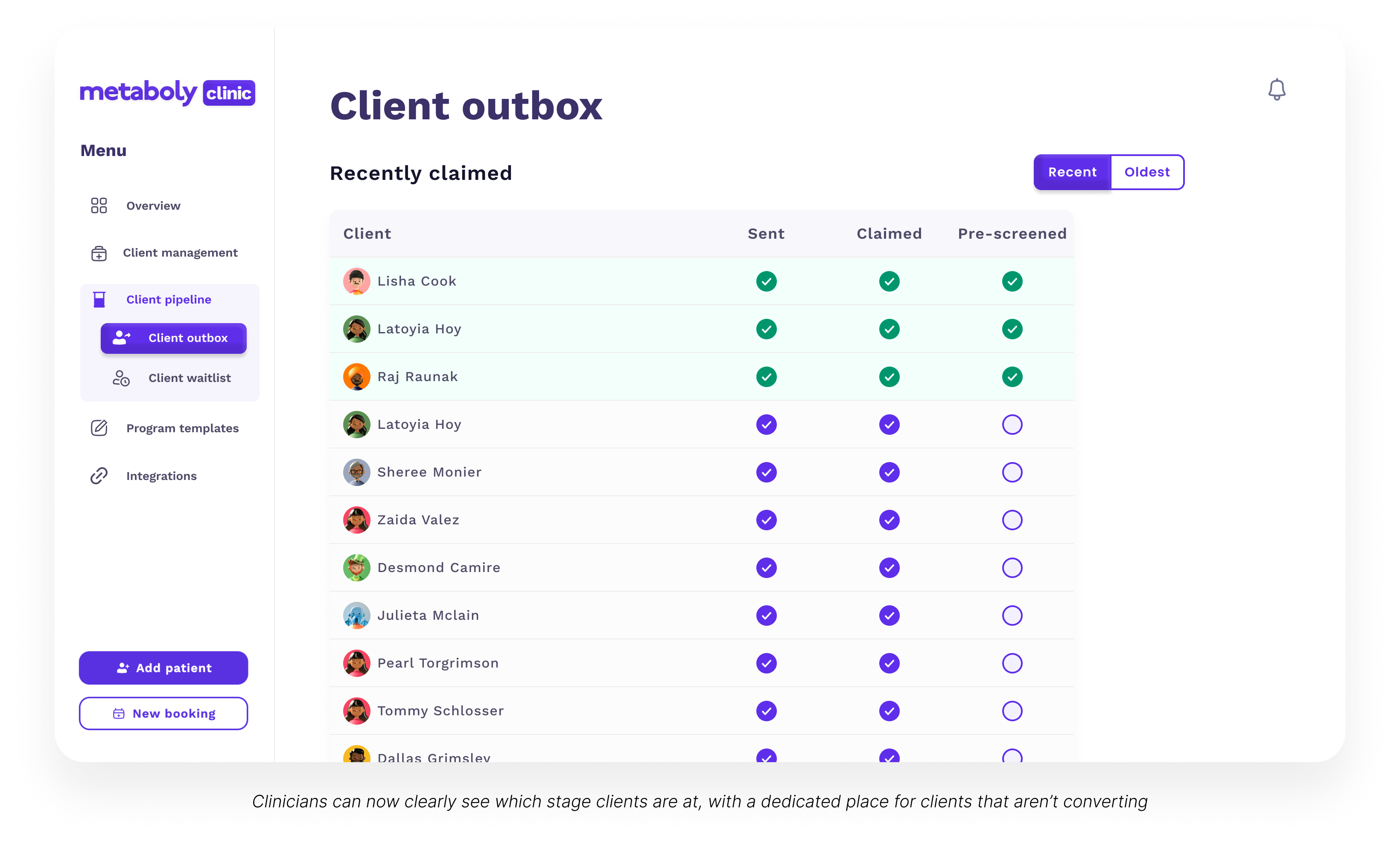 Metaboly Clinic — client outbox