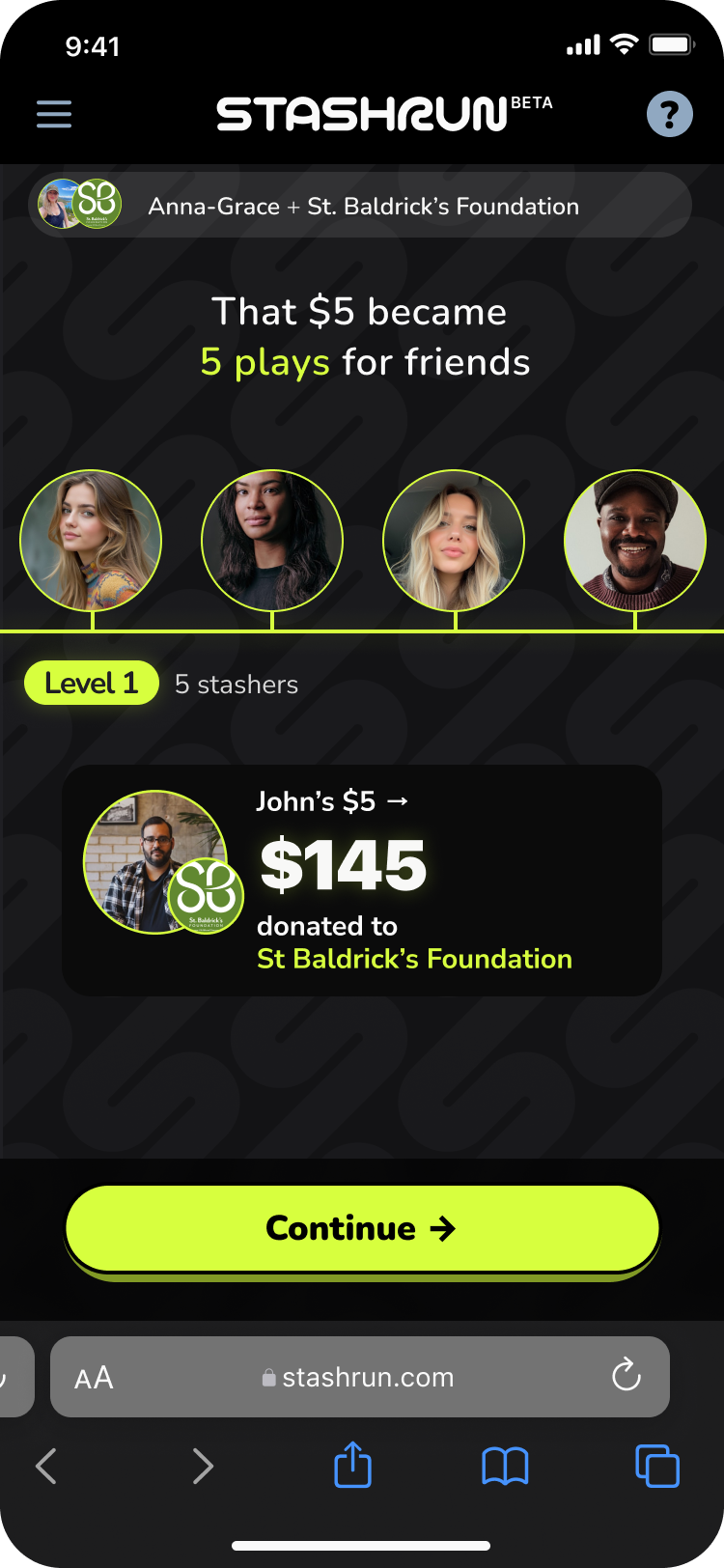 $5 became 5 plays for friends