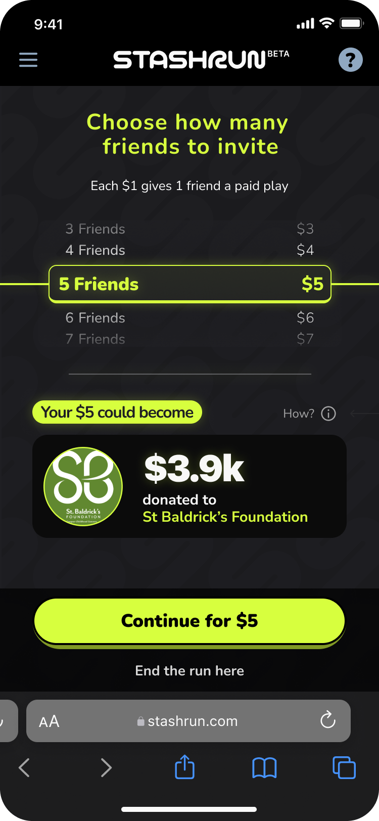 Choose how many friends to invite
